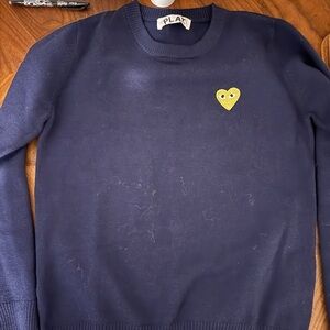Navy Sweater comme de garçon PLAY Heart Patch size m